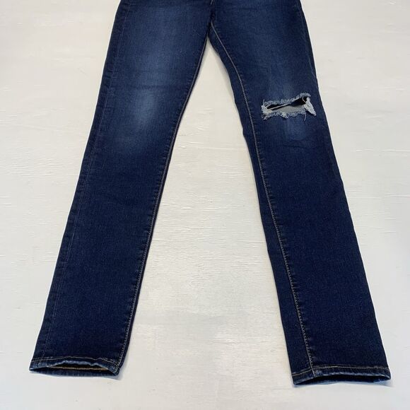 Levis 721 Jeans Women's Sz. 28 Blue High Rise Skinny Ripped Distressed - Picture 5 of 13